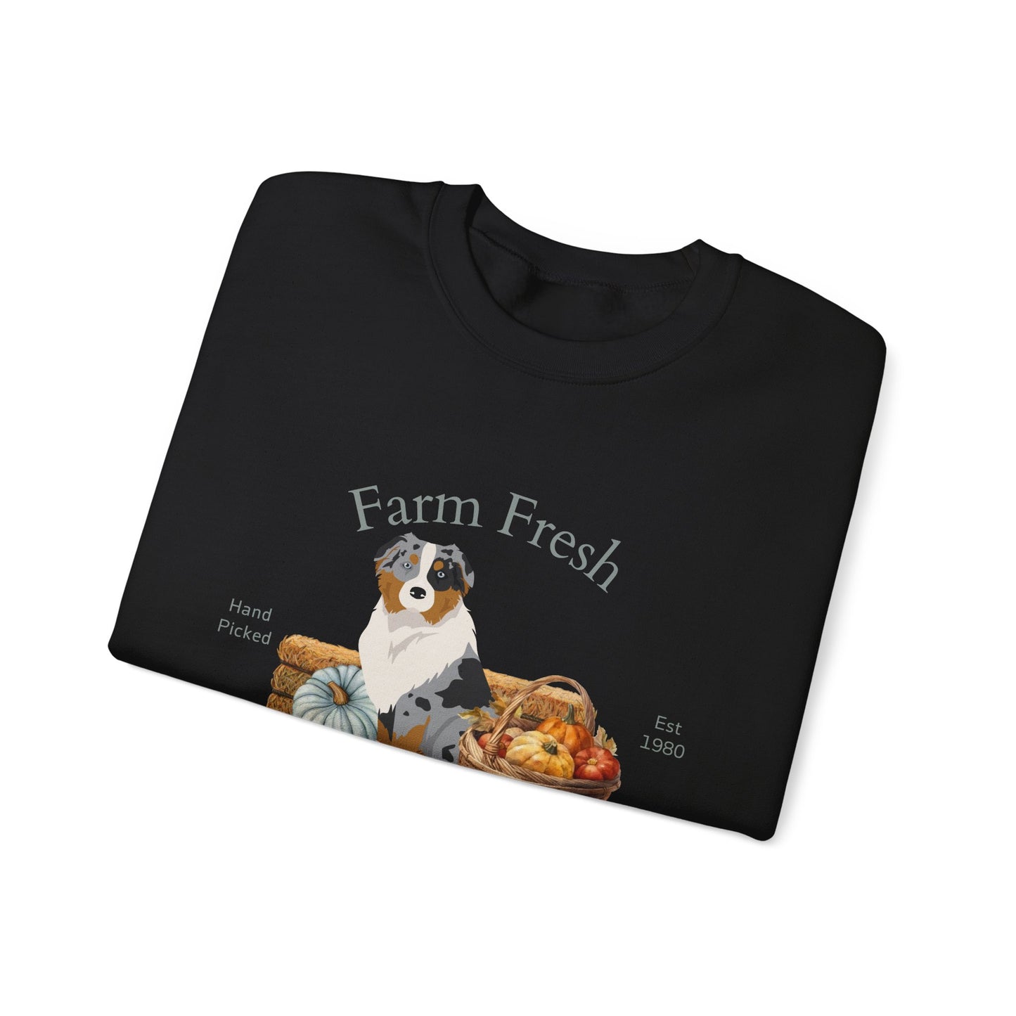 Australian Shepherd Dog Fall Farm Fresh Unisex Heavy Blend Crewneck Sweatshirt