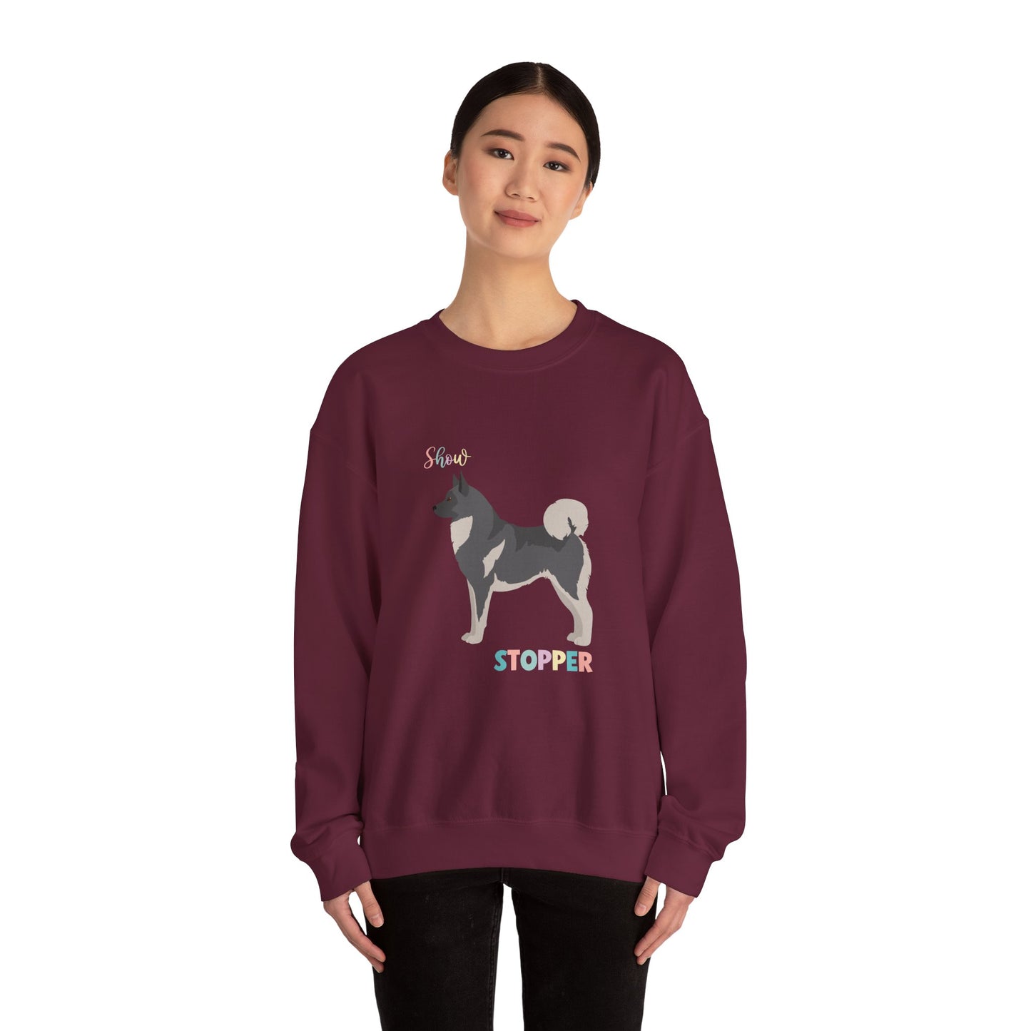 Norwegian Elkhound Dog Unisex Heavy Blend Crewneck Sweatshirt