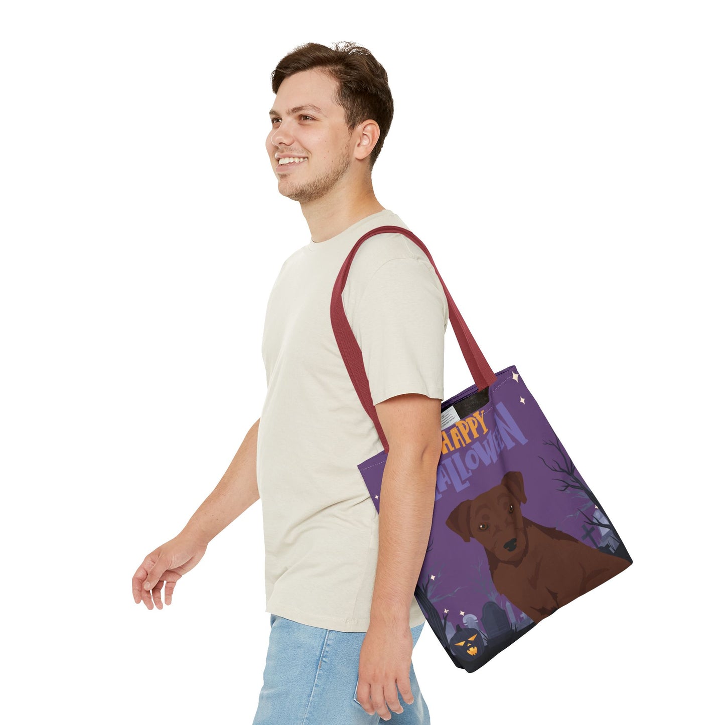 Patterdale Terrier Dog Happy Halloween Tote Bag 16x16
