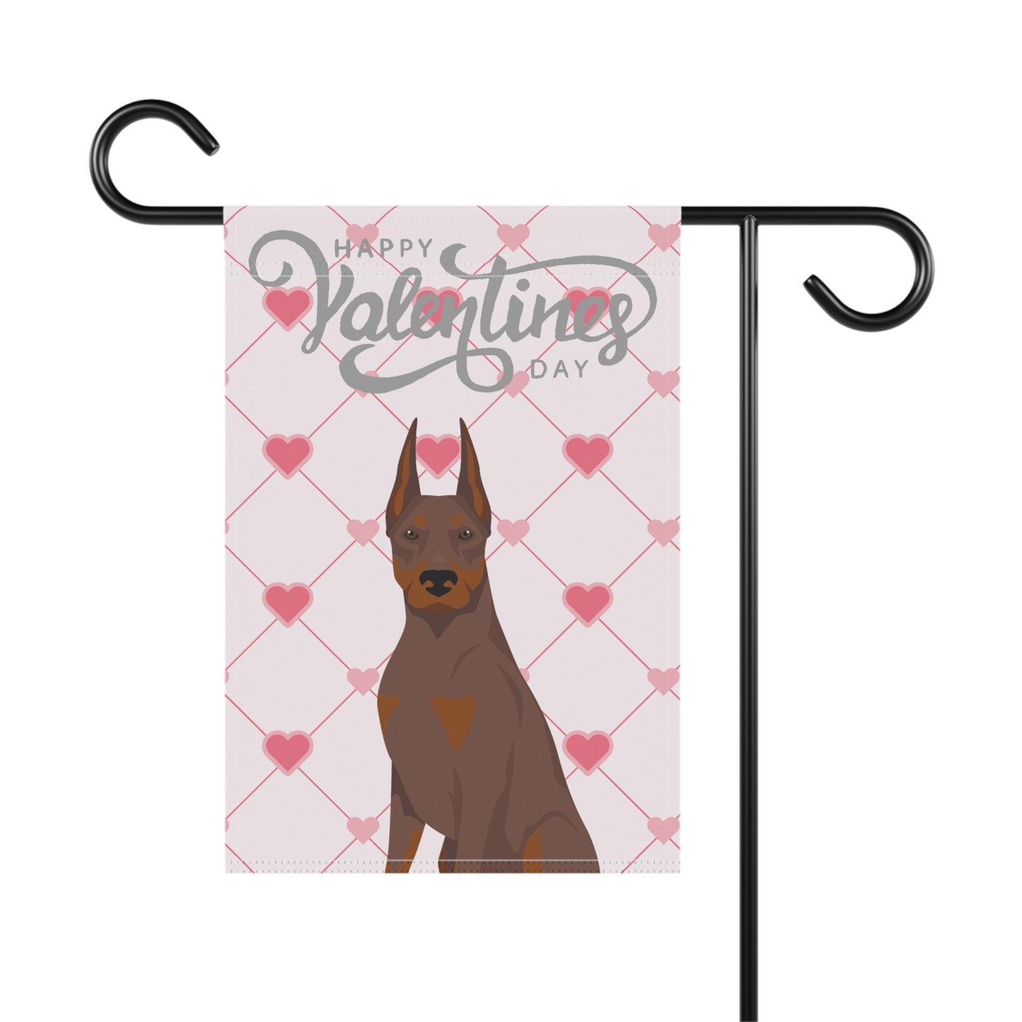 Doberman Pinscher Dog Valentines Day Garden Flag