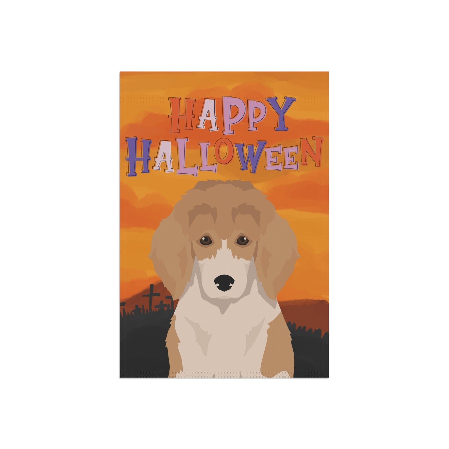 Poodle Dog Halloween Garden Flag