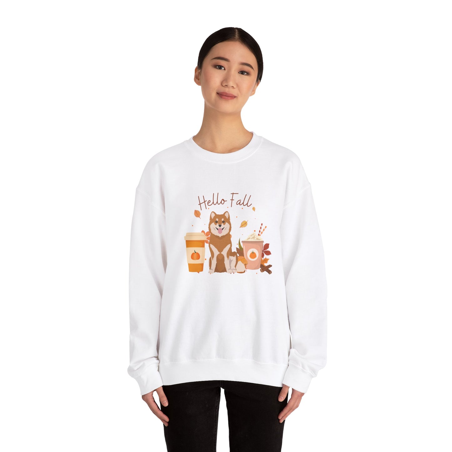 Finnish Lapphund Dog Fall Halloween Unisex Heavy Blend Crewneck Sweatshirt