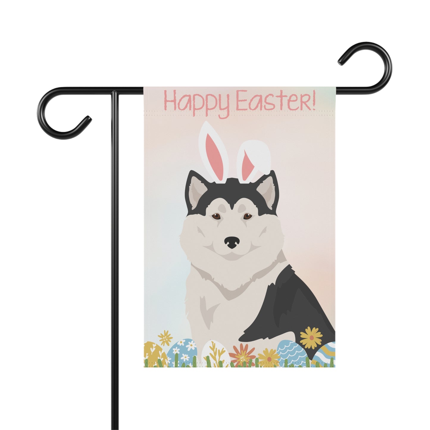 Greenland Dog Happy Easter Garden Flag