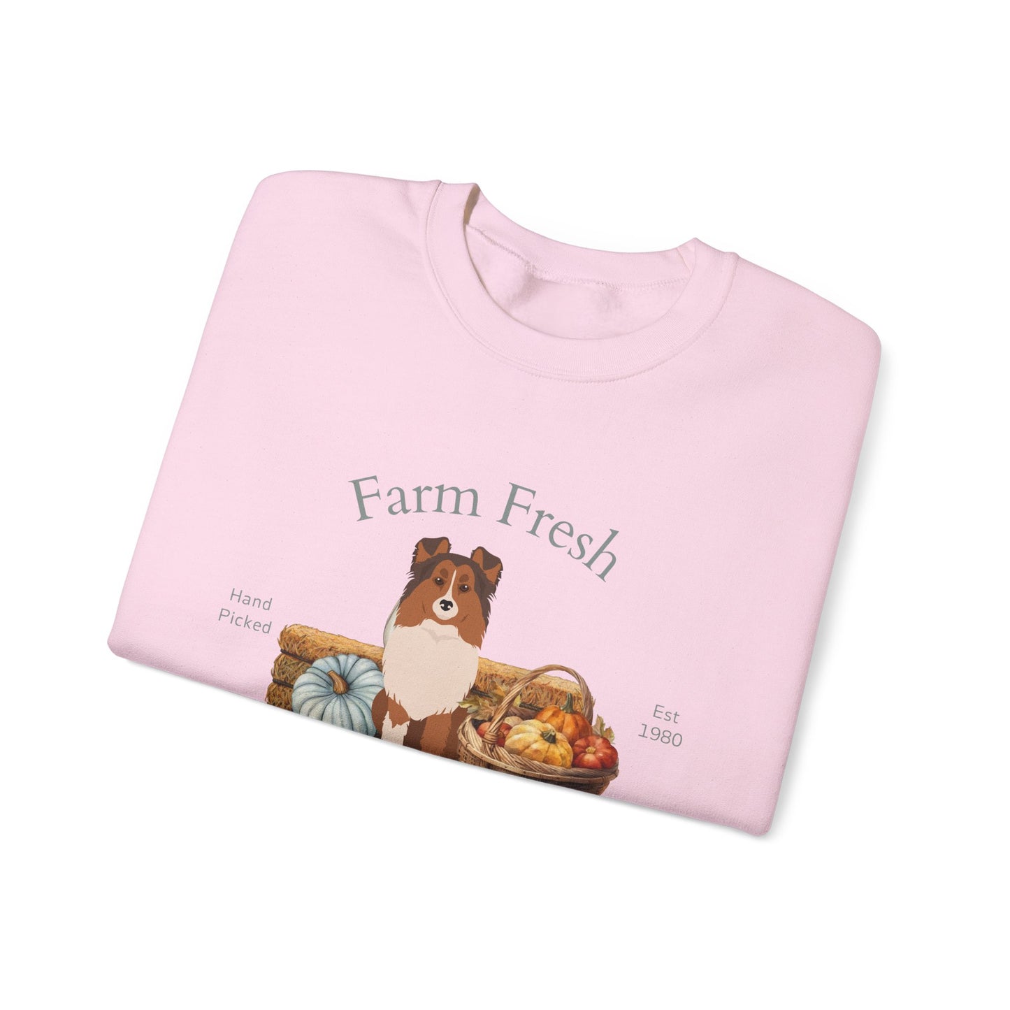 Shetland Sheepdog Dog Fall Farm Fresh Unisex Heavy Blend Crewneck Sweatshirt