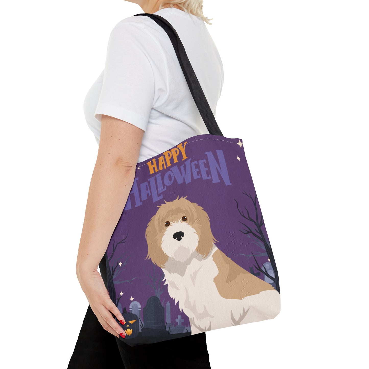Grand Basset Griffon Vendeen Dog Happy Halloween Tote Bag 16x16