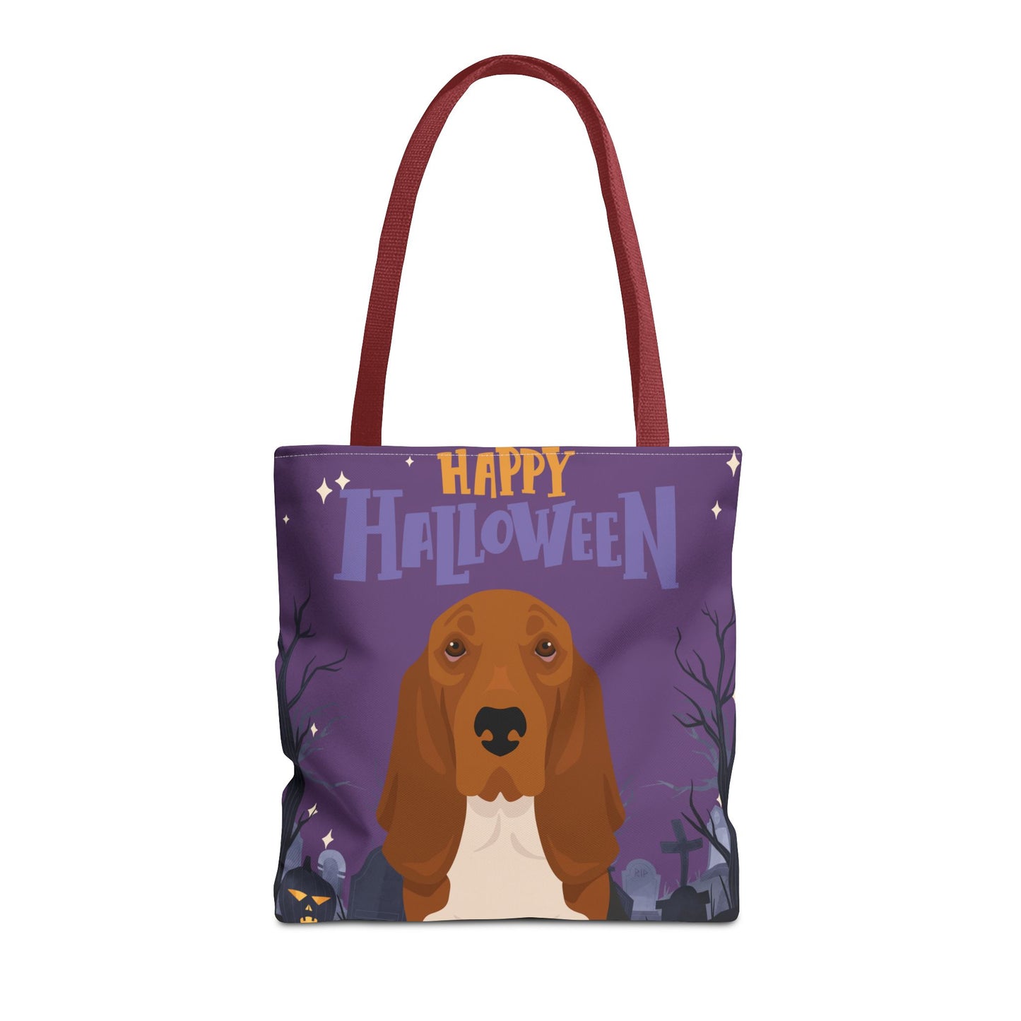 Basset Hound Dog Happy Halloween Tote Bag 16x16