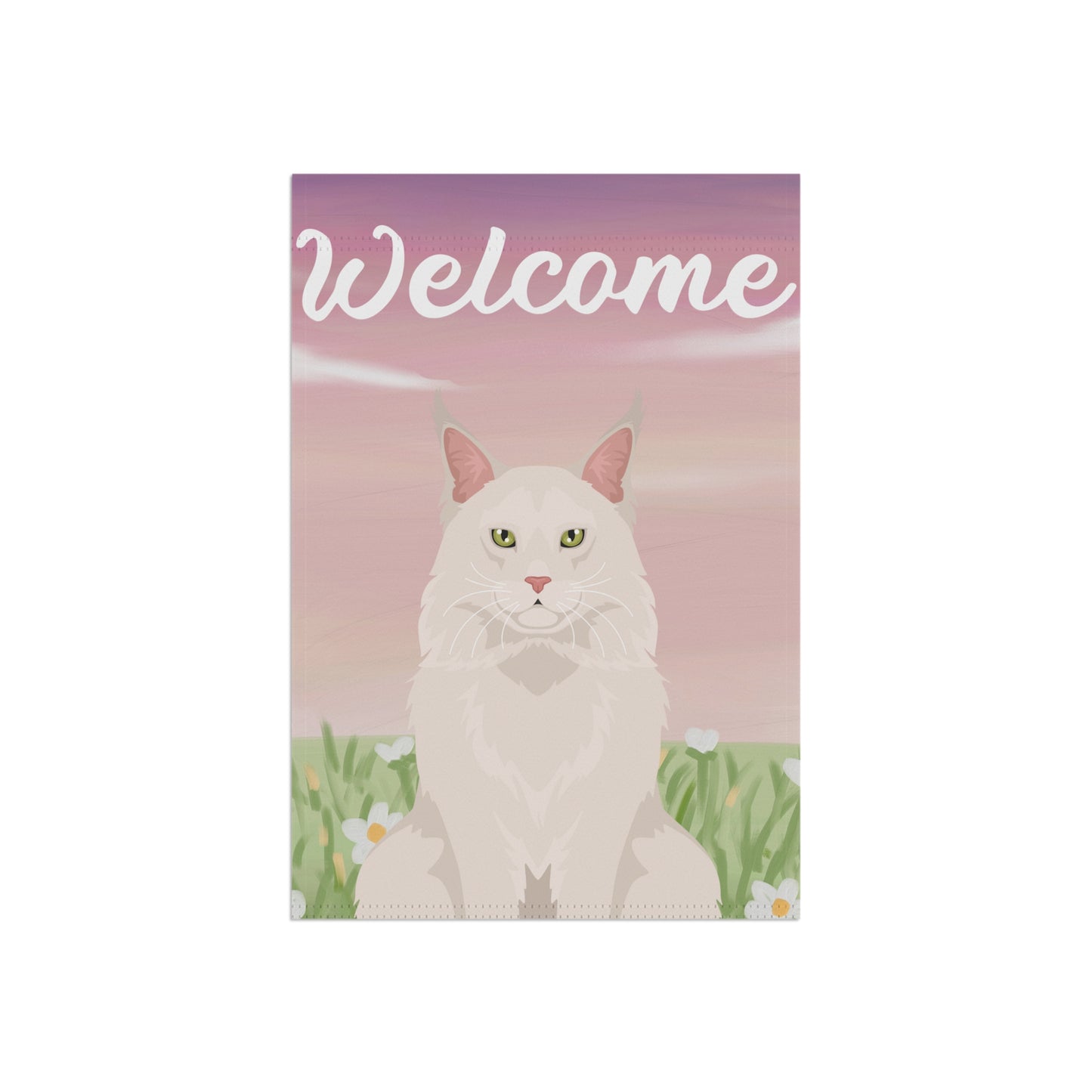 Maine Coon Cat Welcome Garden Flag