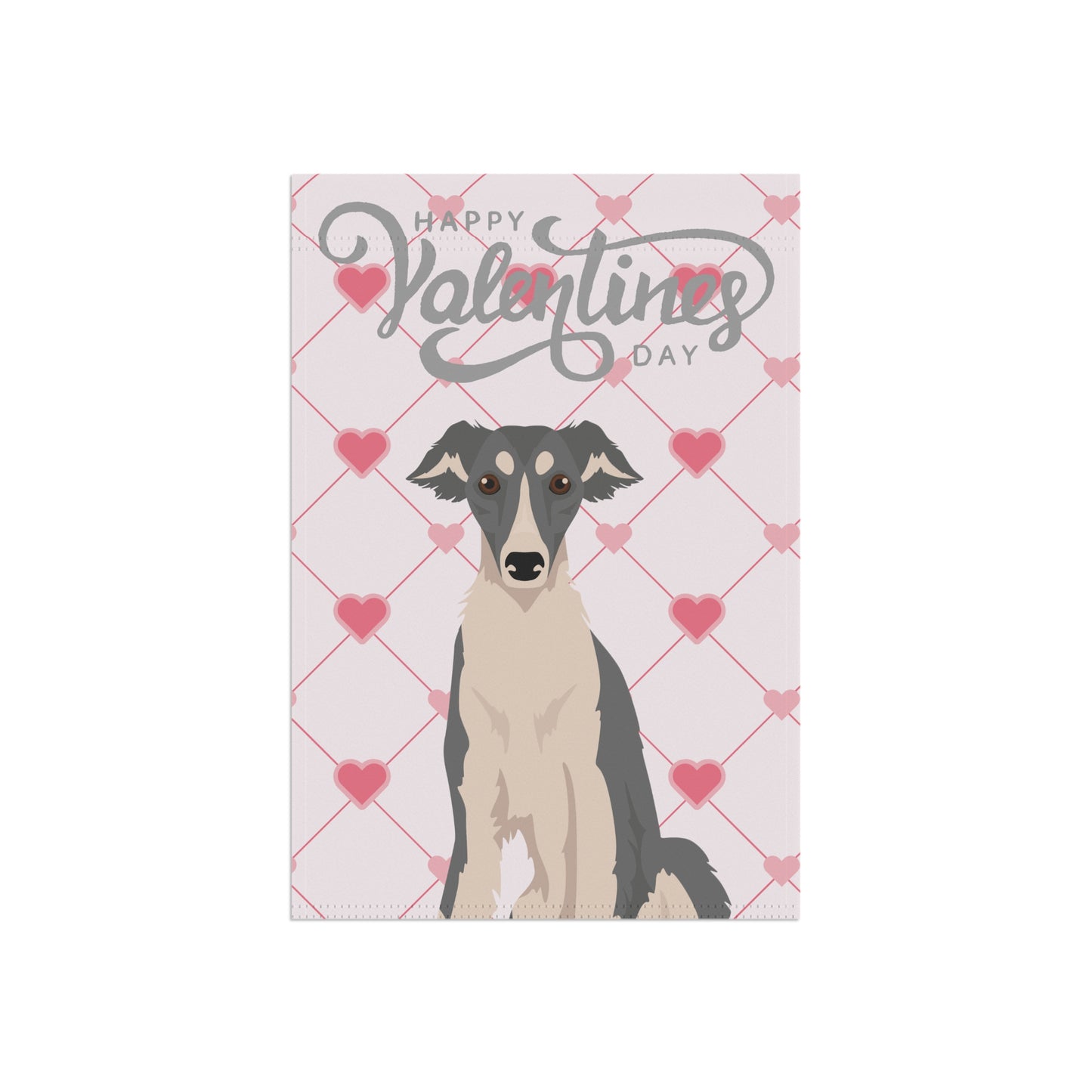 Silken Windhound Dog Valentines Day Garden Flag