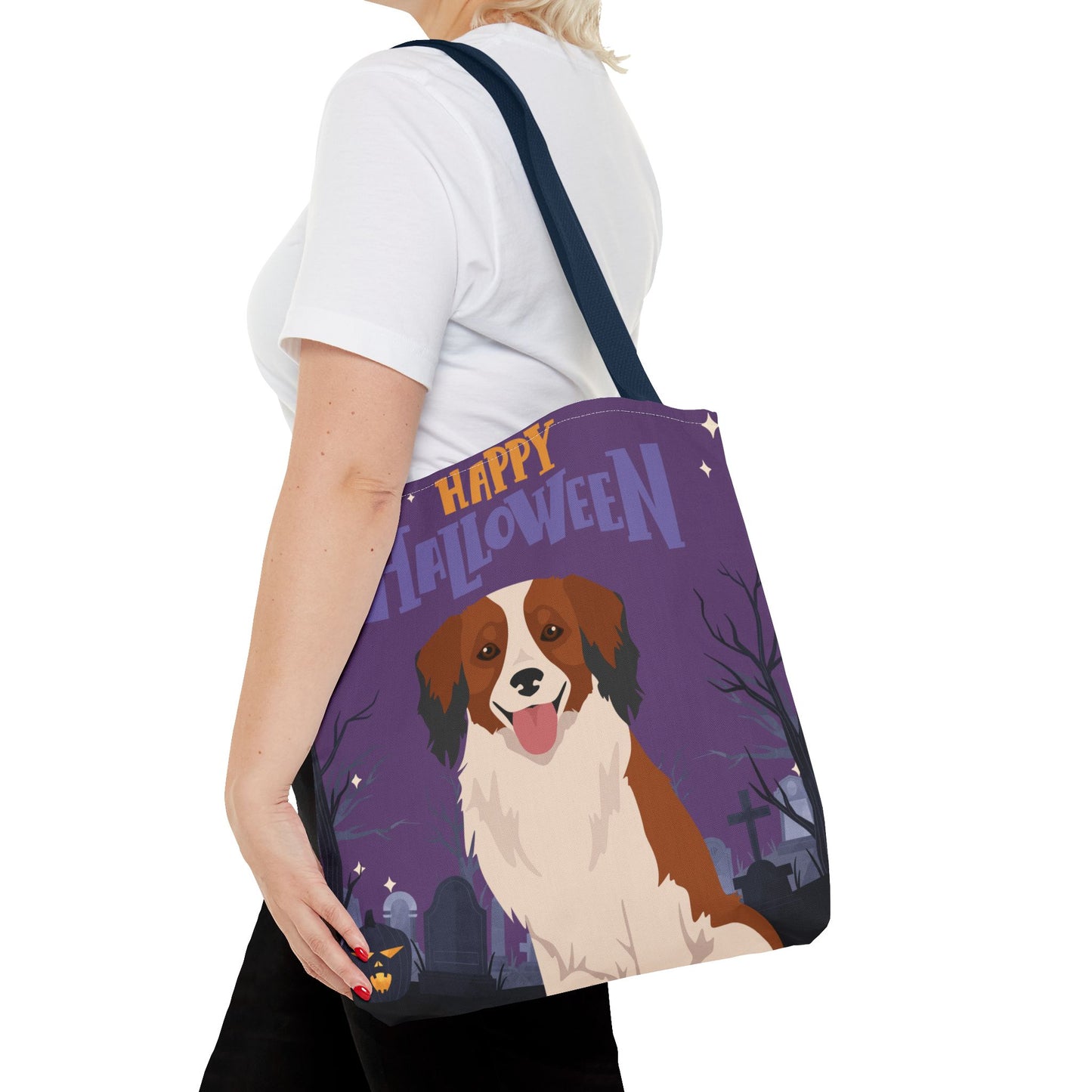 Kooikerhondje Dog Happy Halloween Tote Bag 16x16