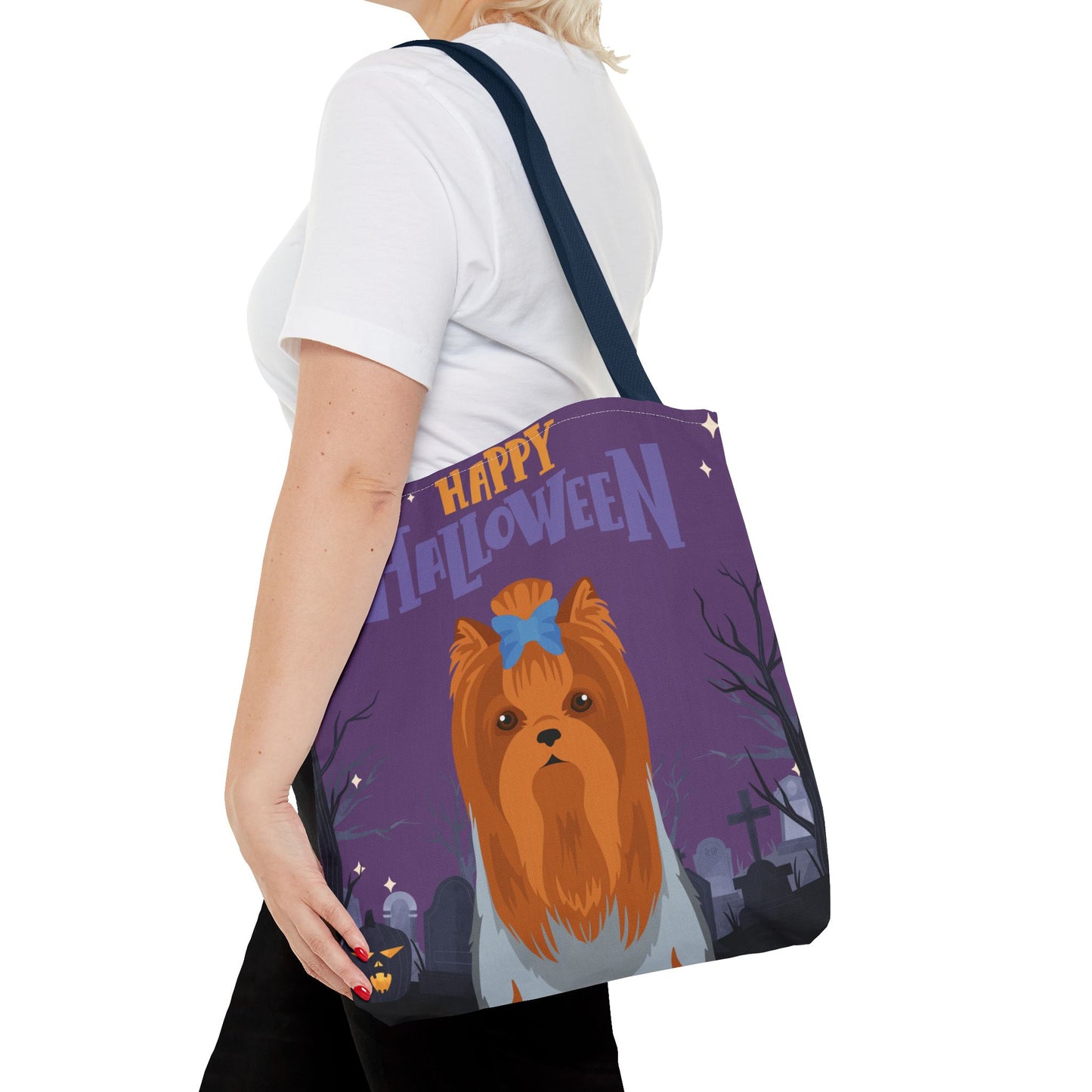 Yorkshire Terrier Dog Happy Halloween Tote Bag 16x16