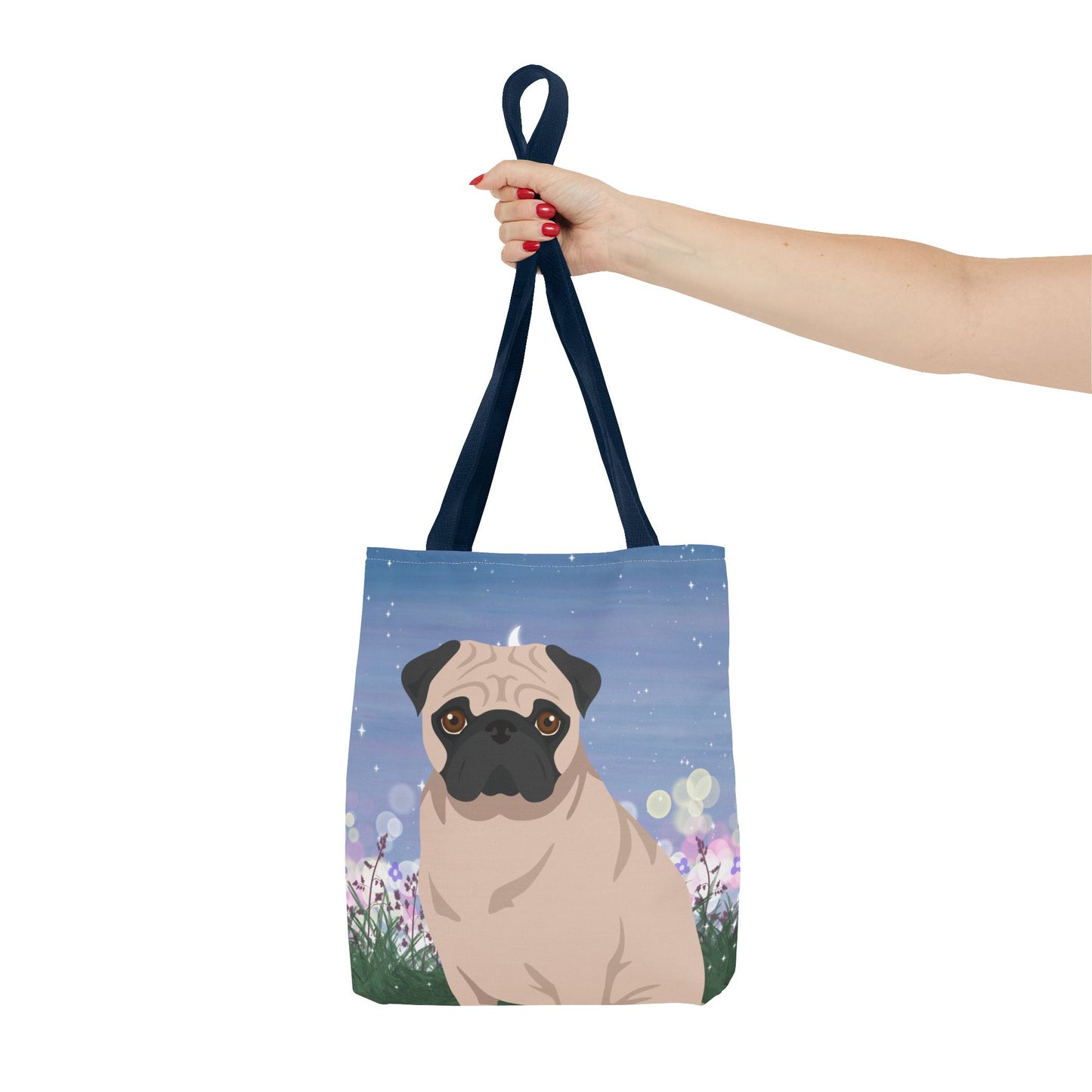 Pug Dog Tote Bag 13x13
