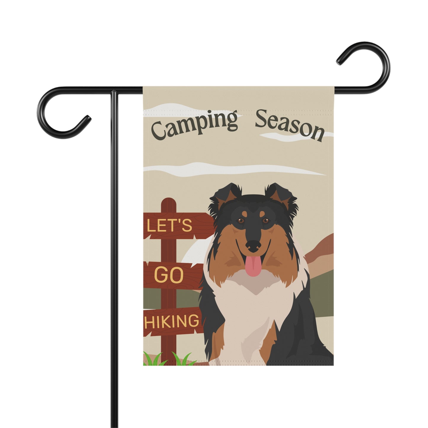 Collie Dog Camping Garden Flag