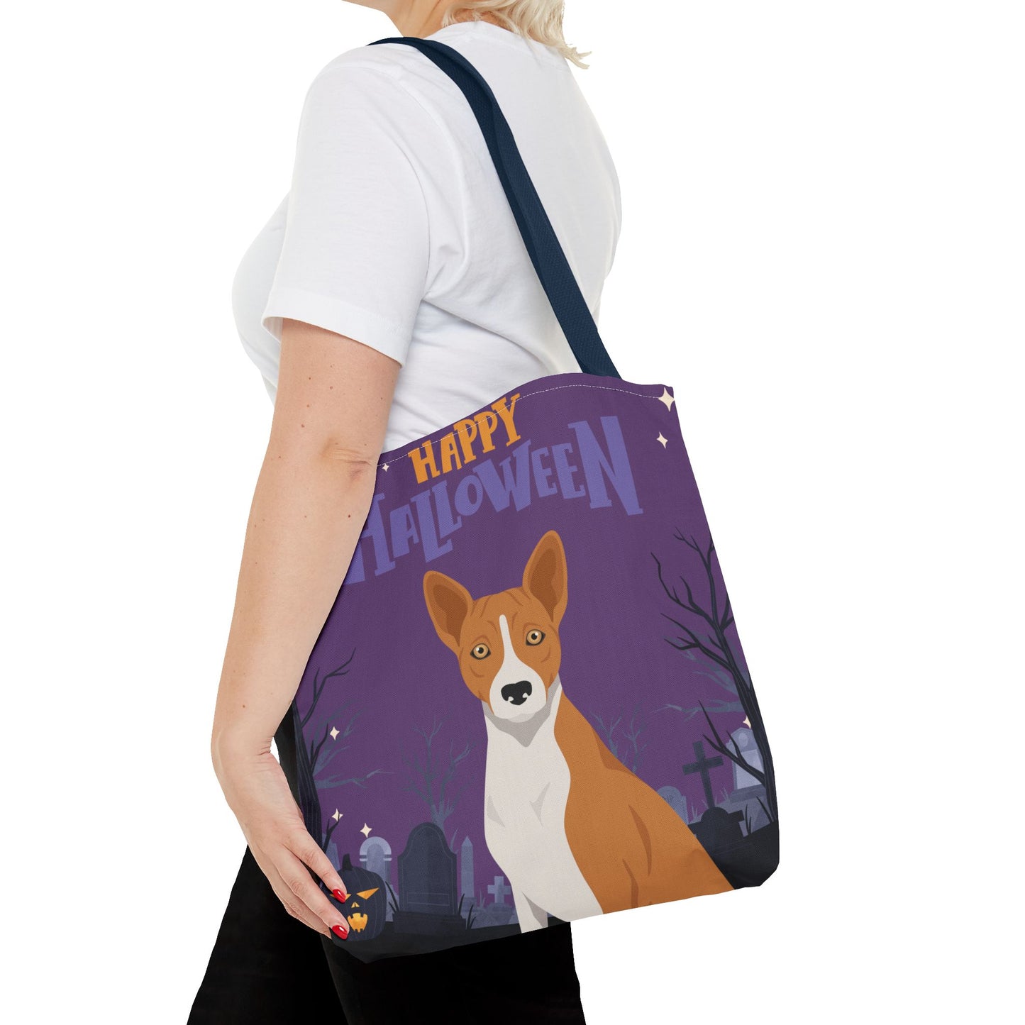 Basenji Dog Happy Halloween Tote Bag 16x16