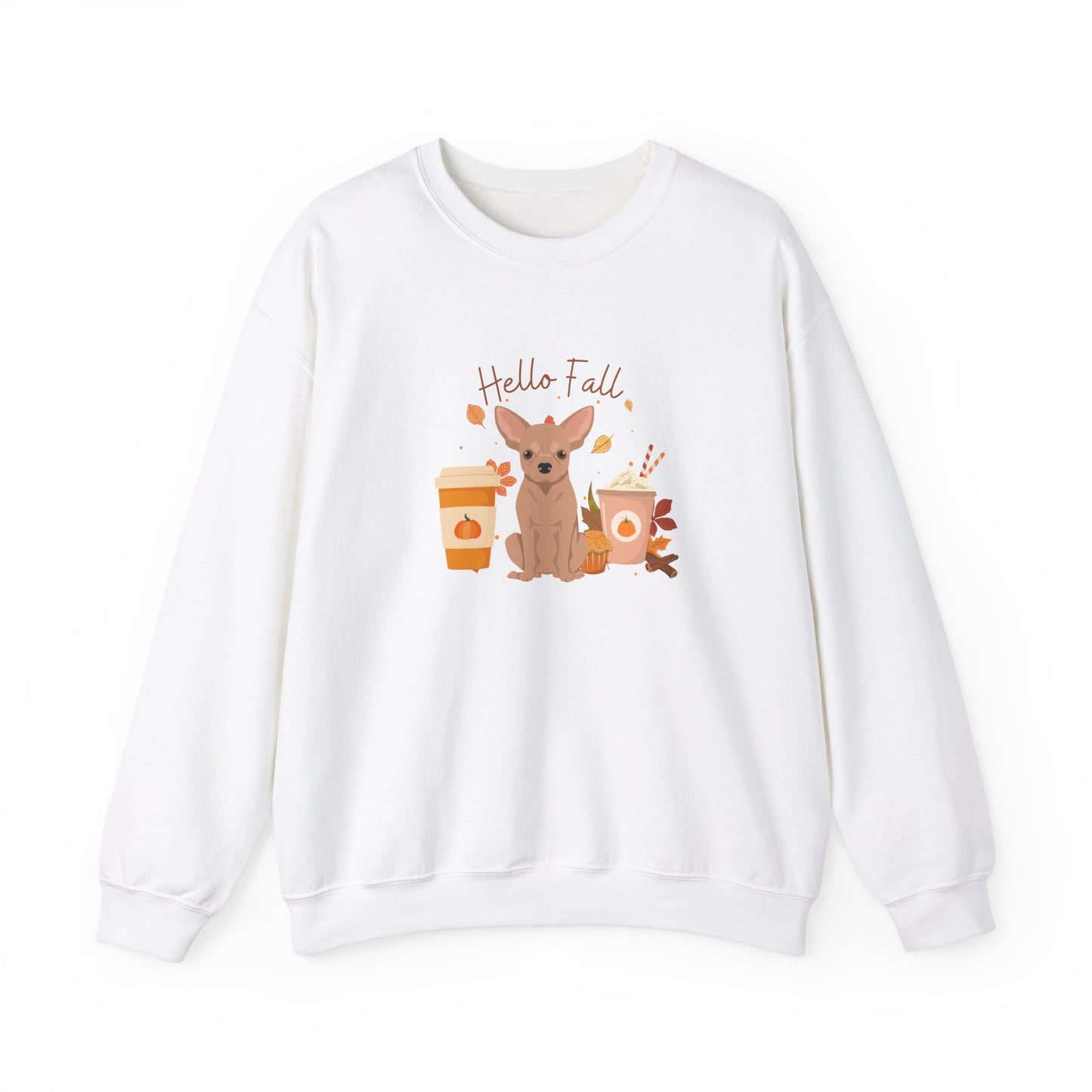 Chihuahua Dog Fall Unisex Heavy Blend Crewneck Sweatshirt