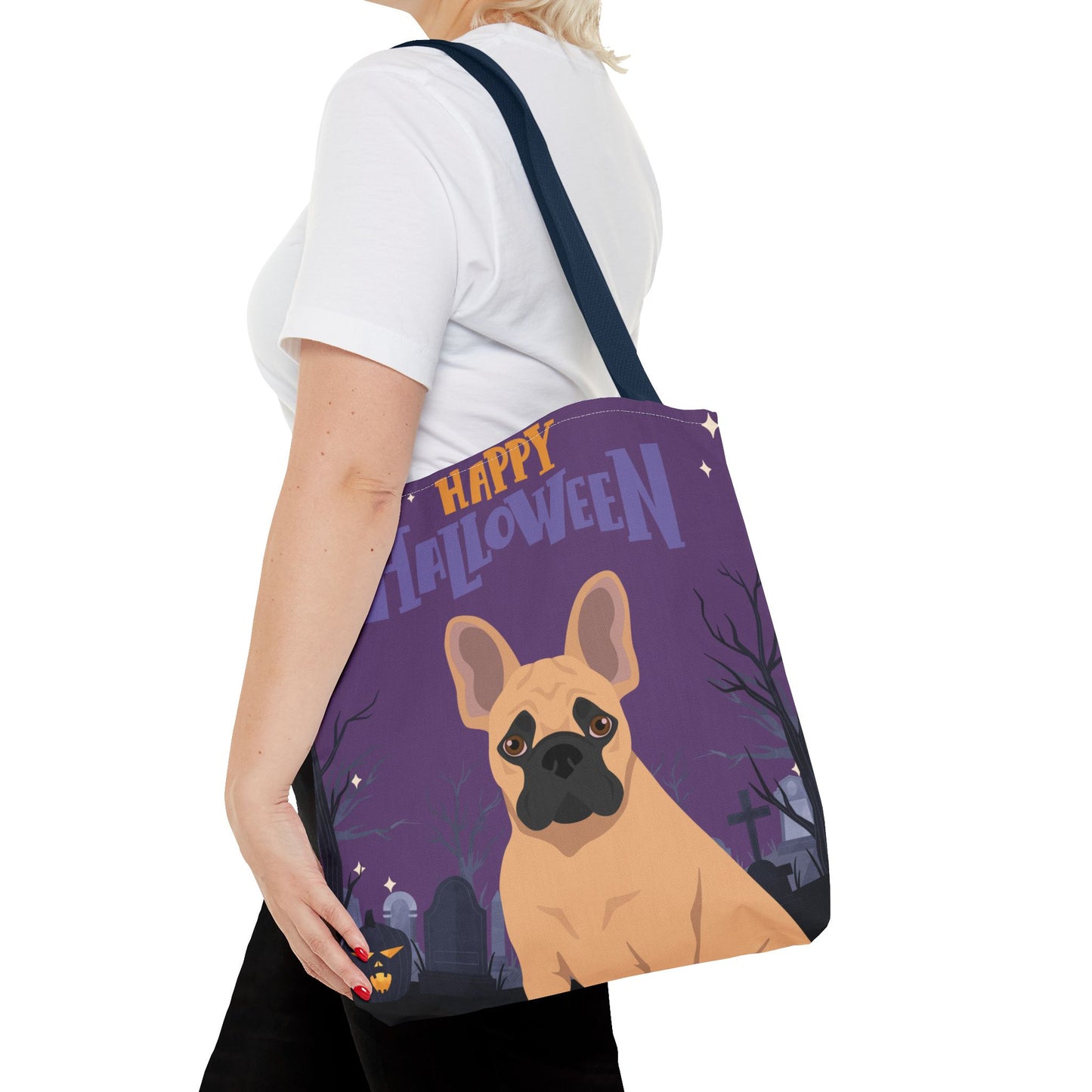 French Bulldog Dog Happy Halloween Tote Bag 16x16