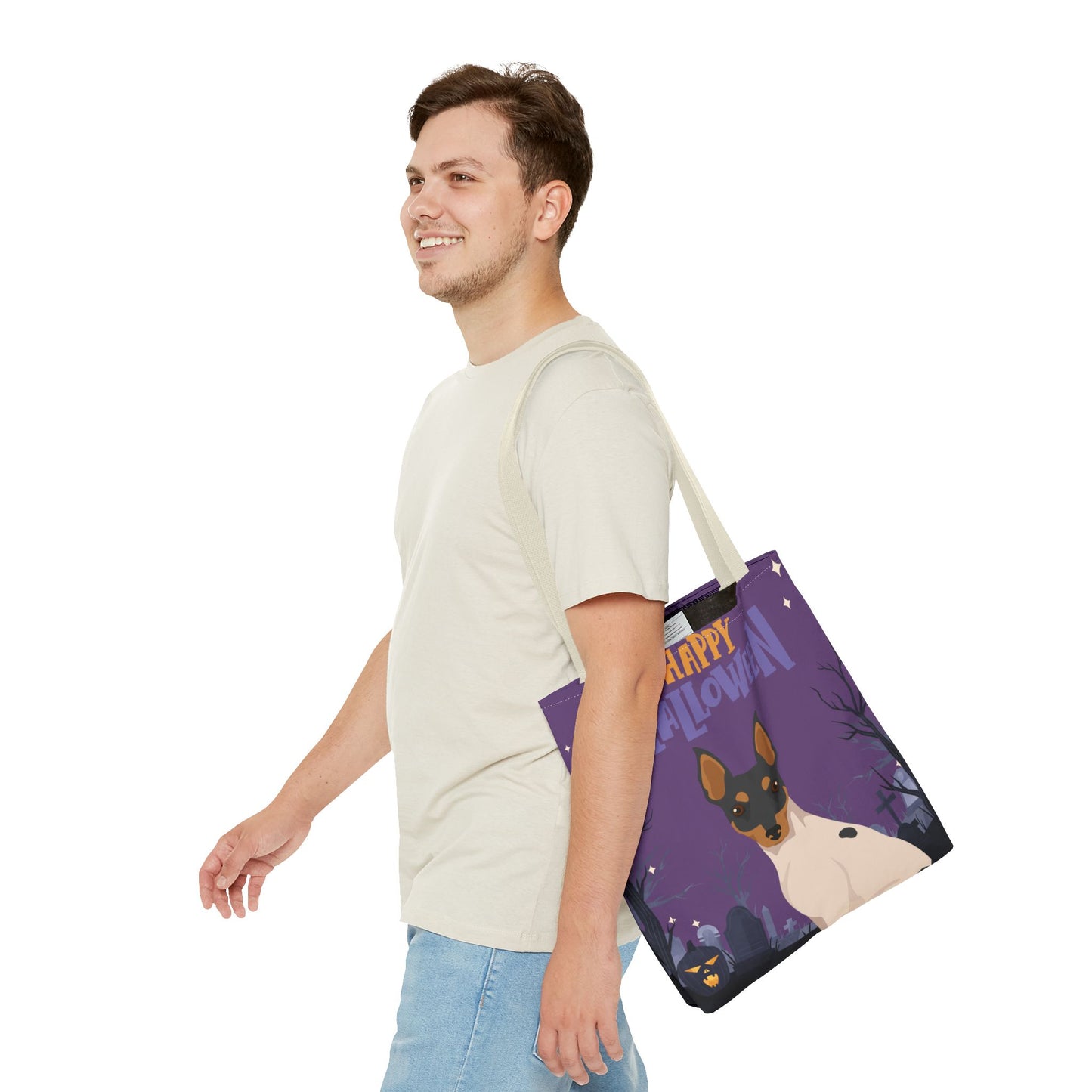 Toy Fox Terrier Dog Happy Halloween Tote Bag 16x16