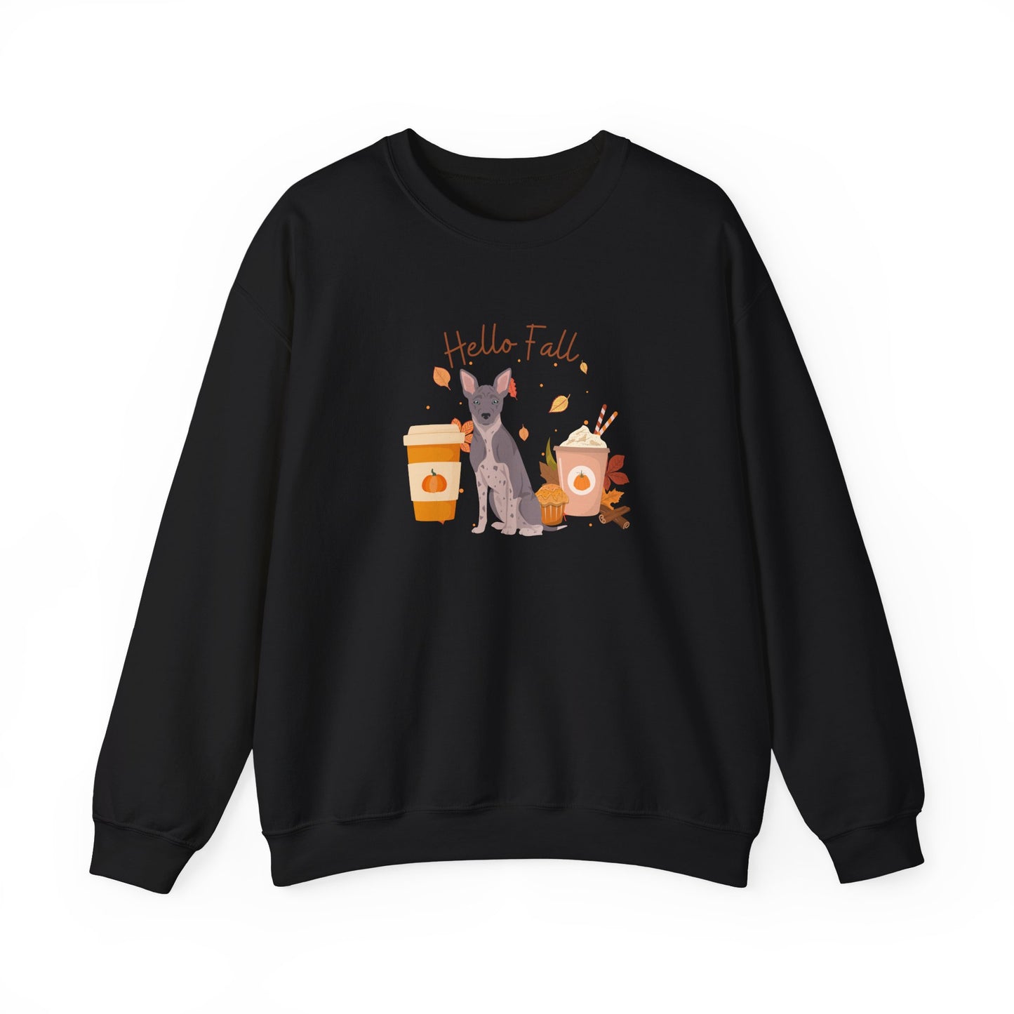 American Hairless Terrier Dog Fall Unisex Heavy Blend Crewneck Sweatshirt