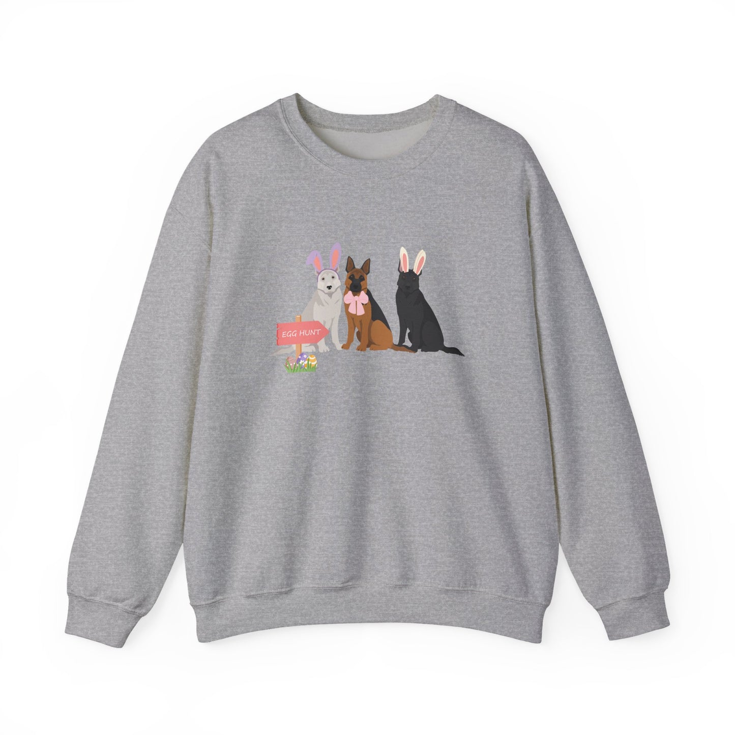 German Shepherd Dog Easter Unisex Heavy Blend Crewneck Sweatshirt, easter, Cute Dog Mom Gift