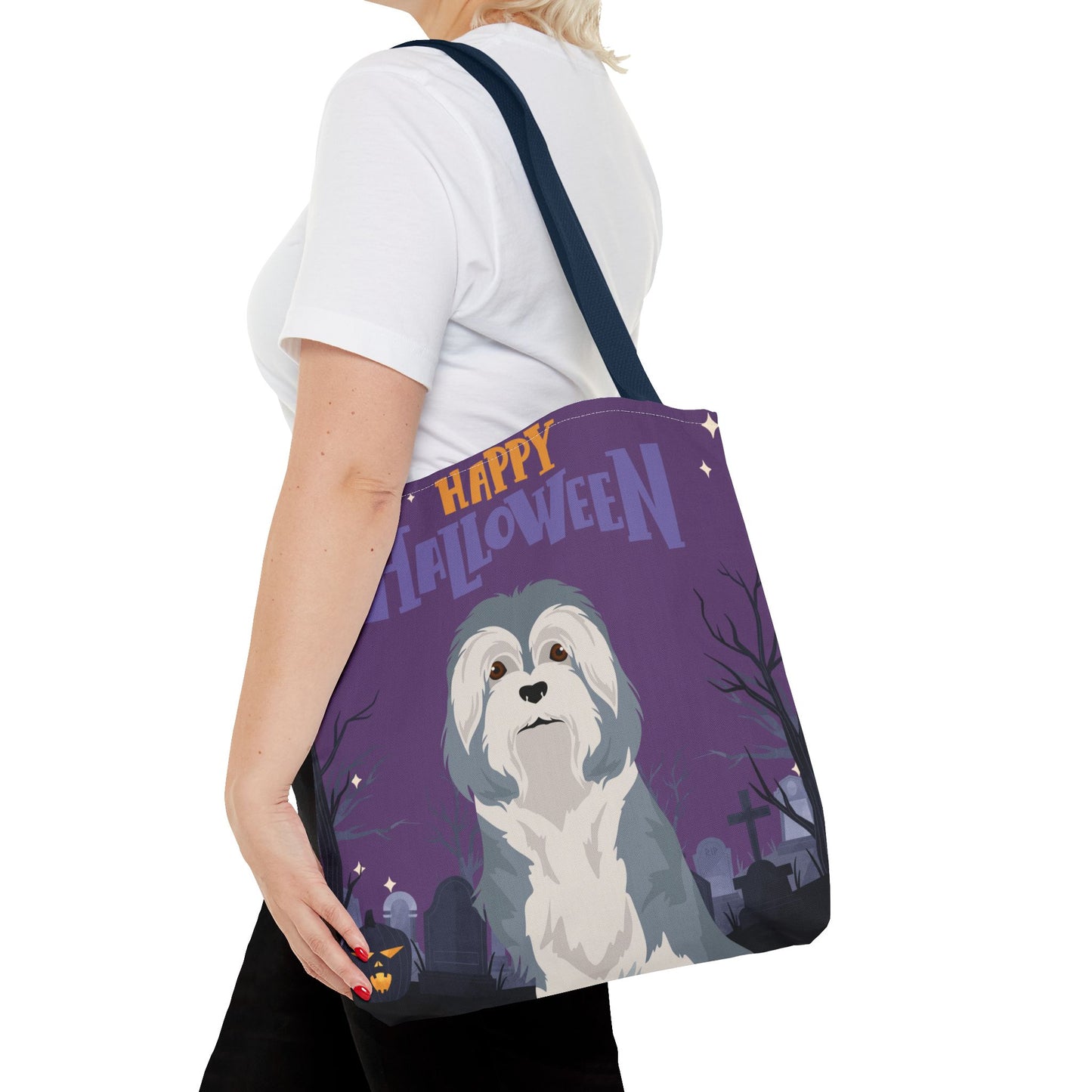 Lowchen Dog Happy Halloween Tote Bag 16x16