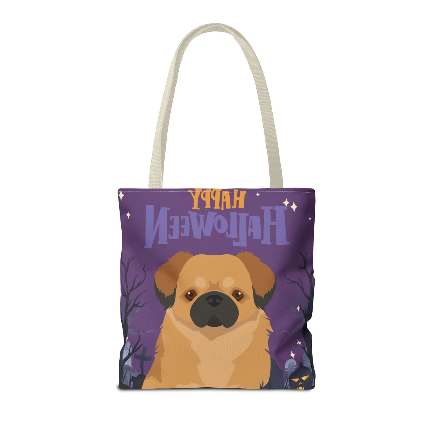 Tibetan Spaniel Dog Happy Halloween Tote Bag 16x16