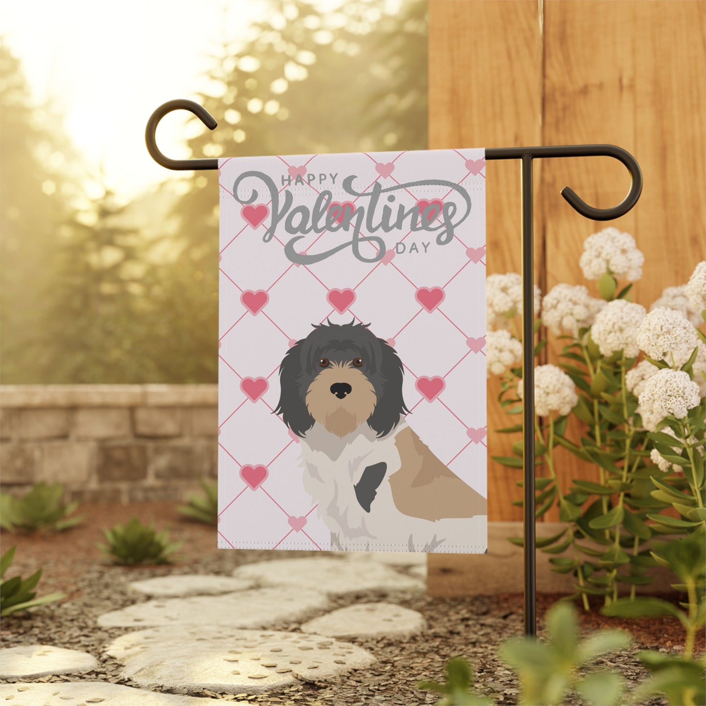 Grand Bassett Griffon Vendeen Dog Valentines Day Garden Flag