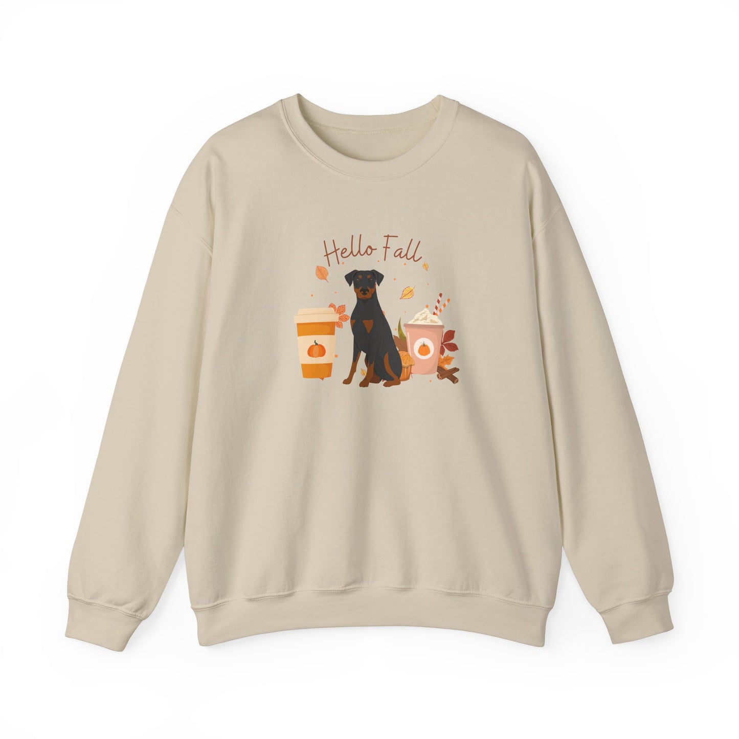 Doberman Pinscher Dog Fall Unisex Heavy Blend Crewneck Sweatshirt