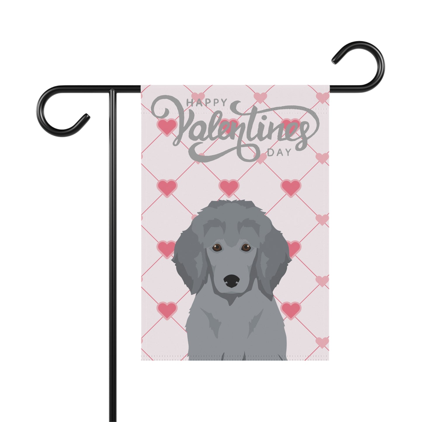 Poodle Dog Valentines Day Garden Flag