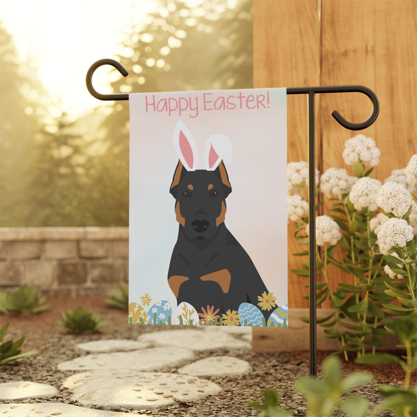Beauceron Dog Happy Easter Garden Flag