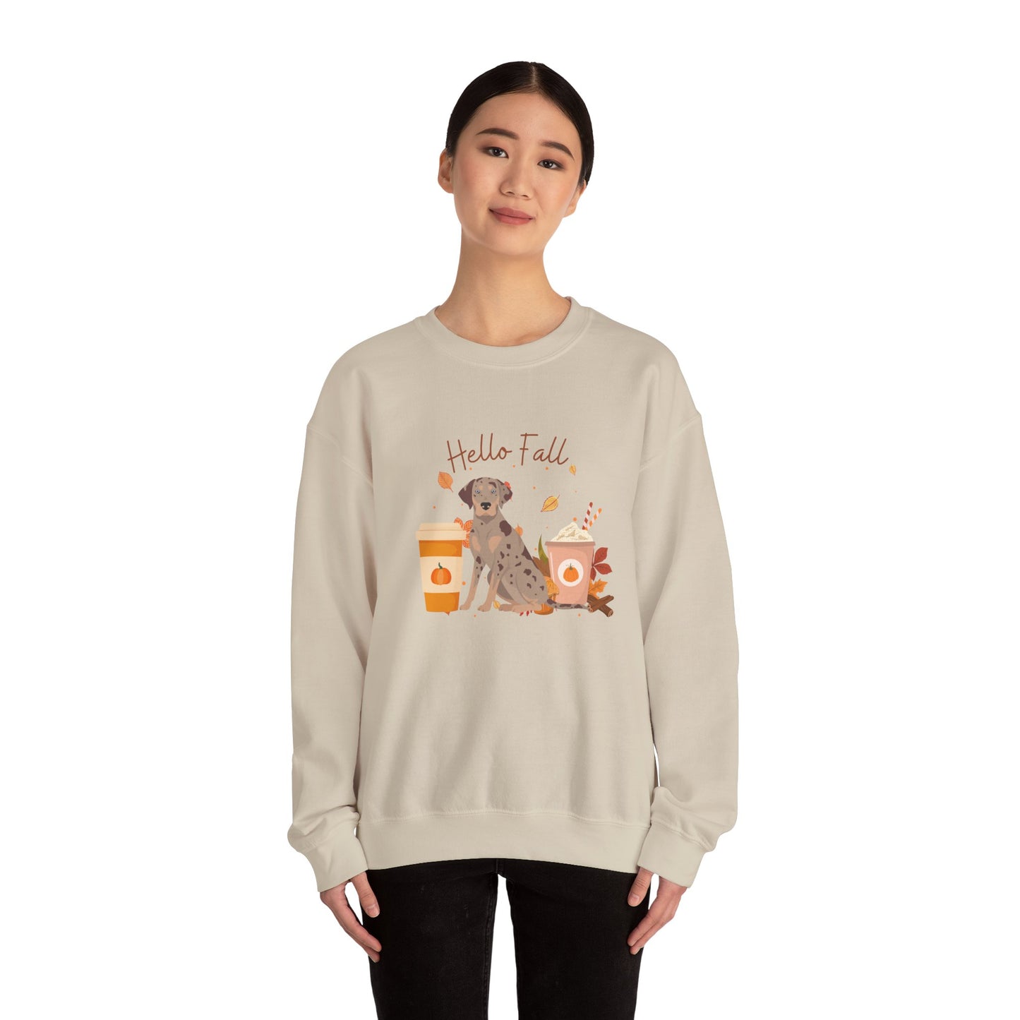 Catahoula Leopard Dog Fall Halloween Unisex Heavy Blend Crewneck Sweatshirt
