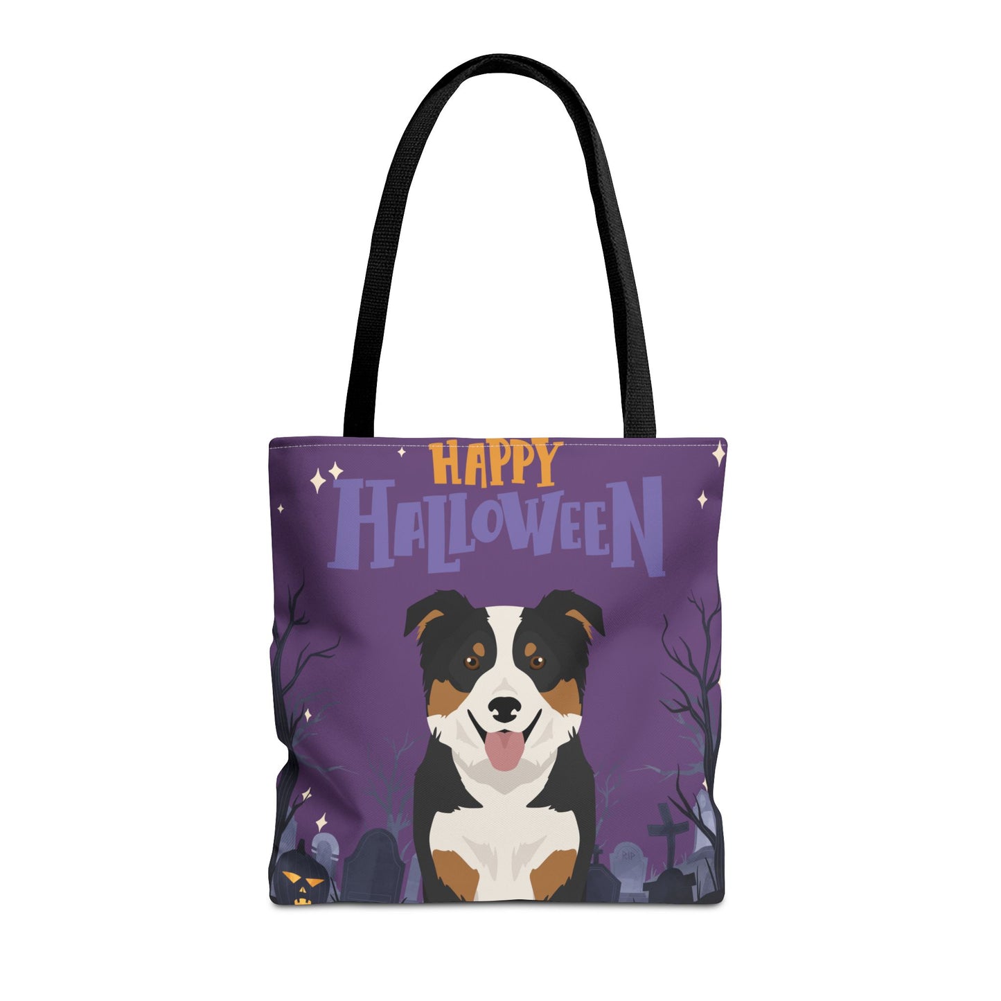 Border Collie Dog Happy Halloween Tote Bag 16x16