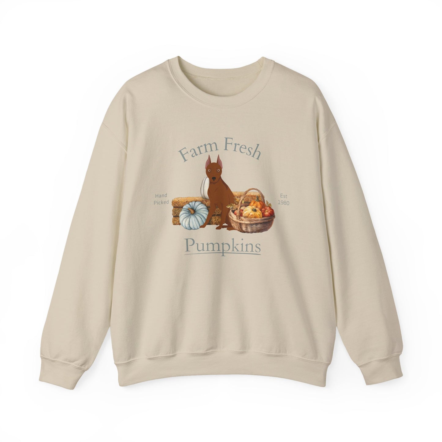 Miniature Pinscher Dog Fall Farm Fresh Unisex Heavy Blend Crewneck Sweatshirt