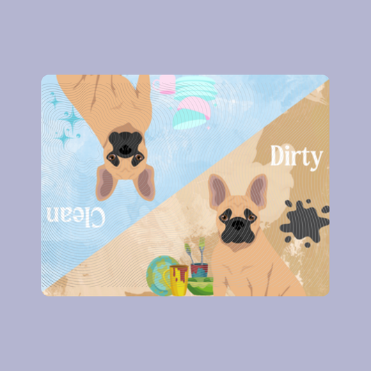 French Bulldog Dog Clean & Dirty Fridge Magnet Set 3 Pack