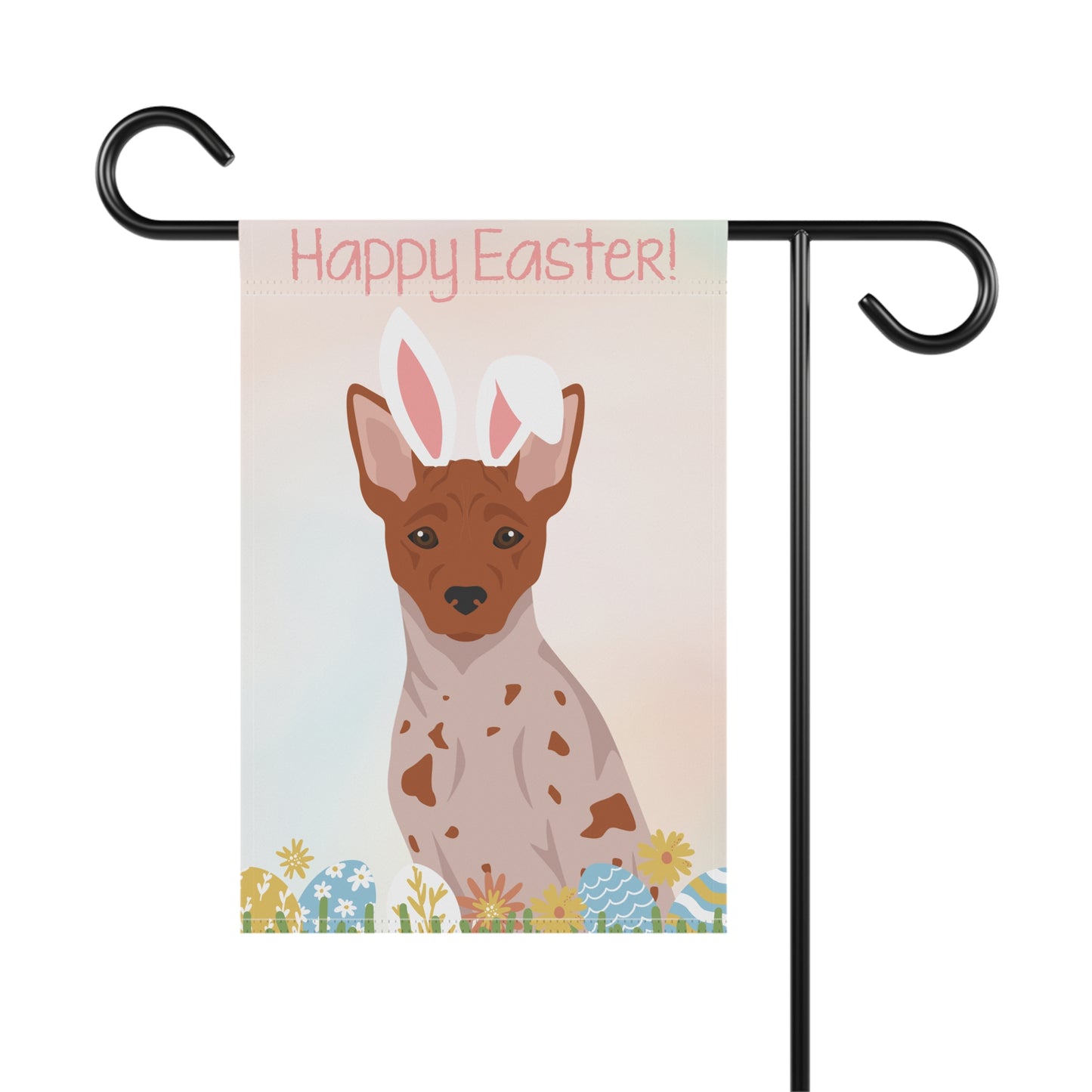 American Hairless Terrier Dog Happy Easter Garden Flag