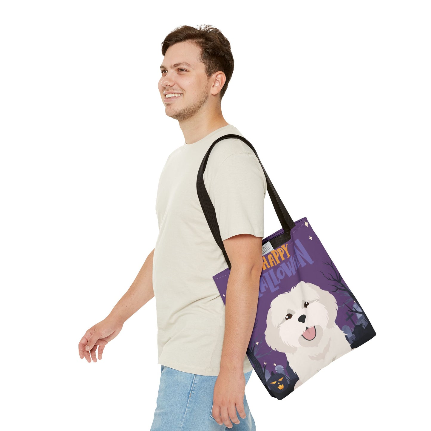 Coton de Tulear Dog Happy Halloween Tote Bag 16x16