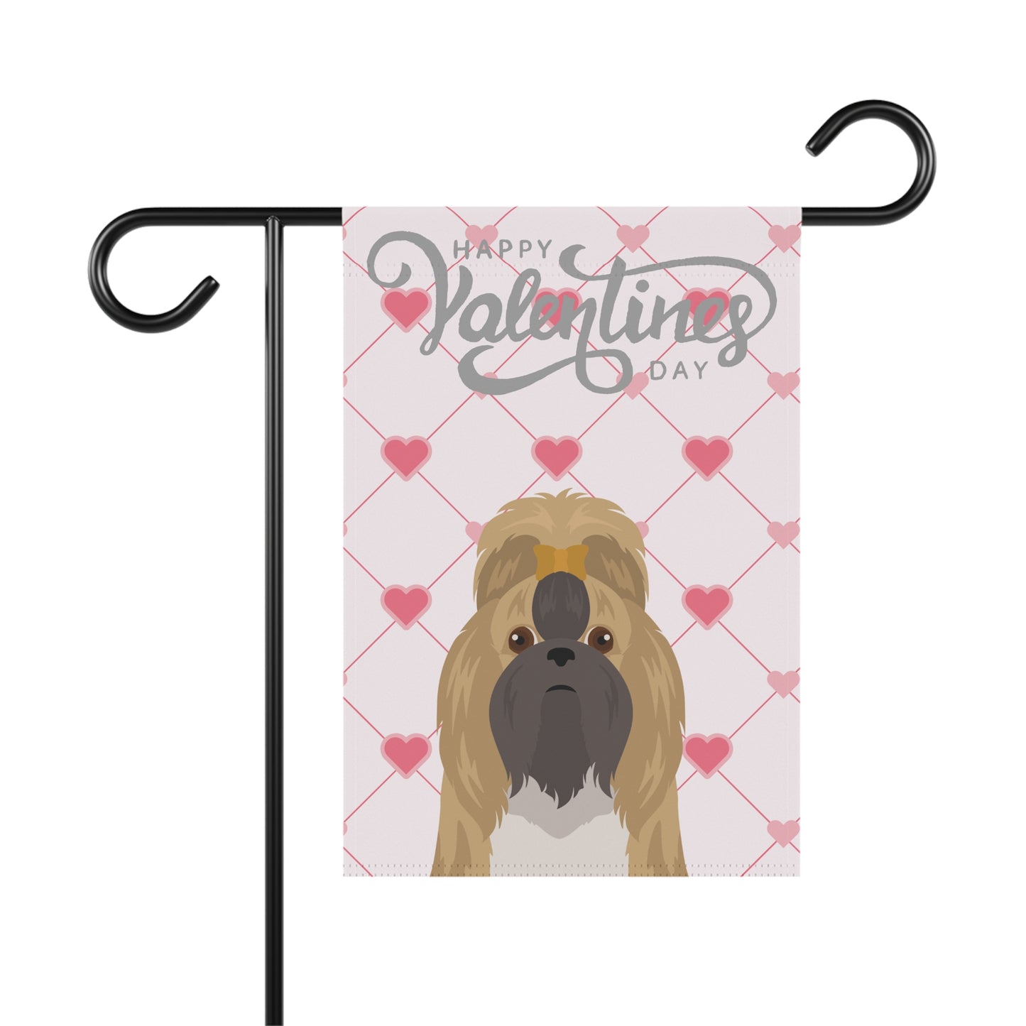 Shih Tzu Dog Valentines Day Garden Flag