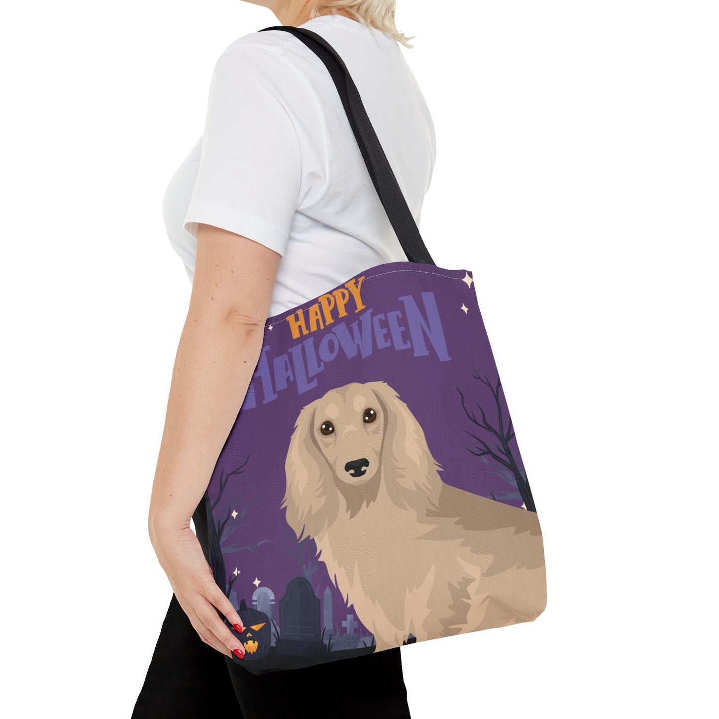 Dachshund Dog Happy Halloween Tote Bag 16x16