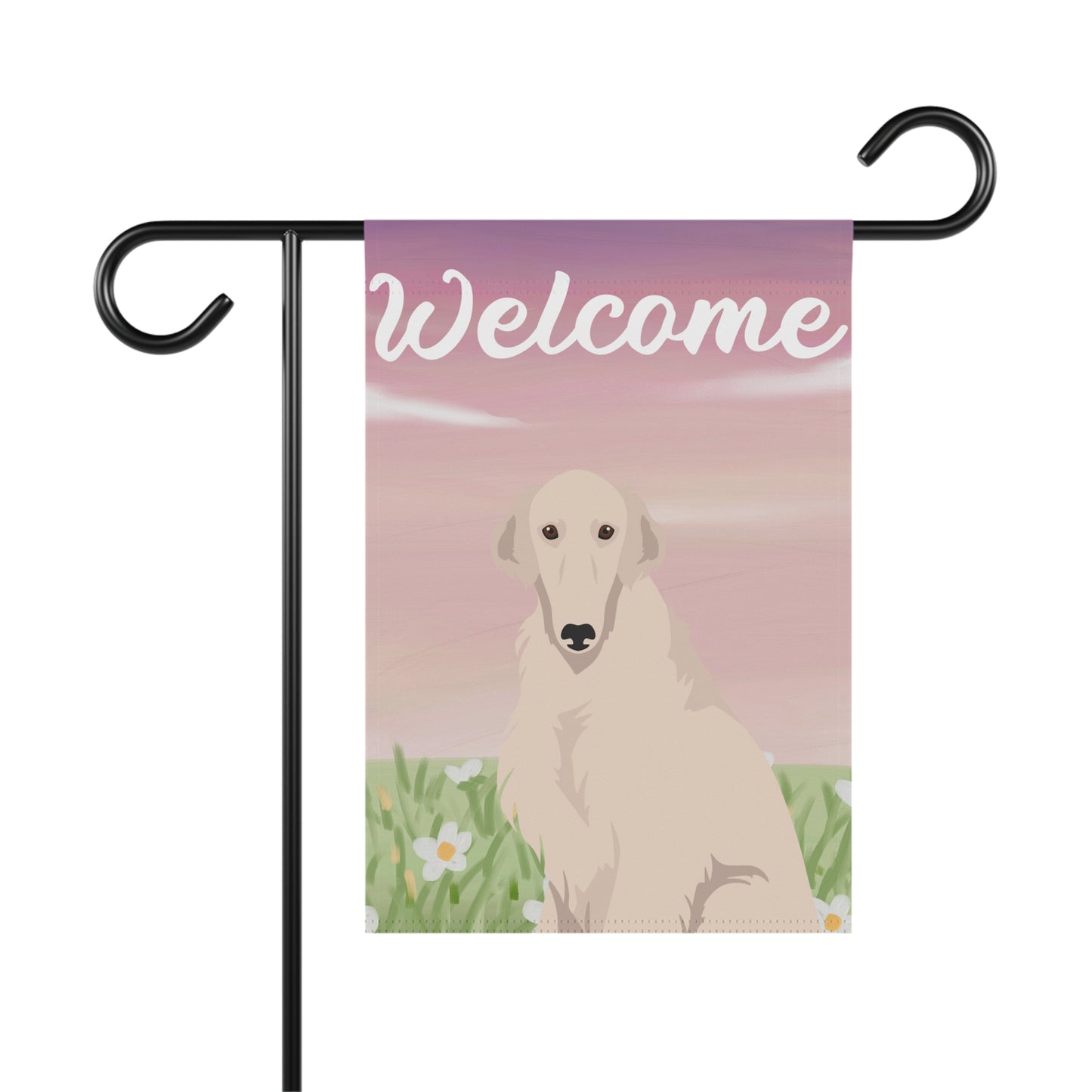 Borzoi Dog Welcome Garden Flag