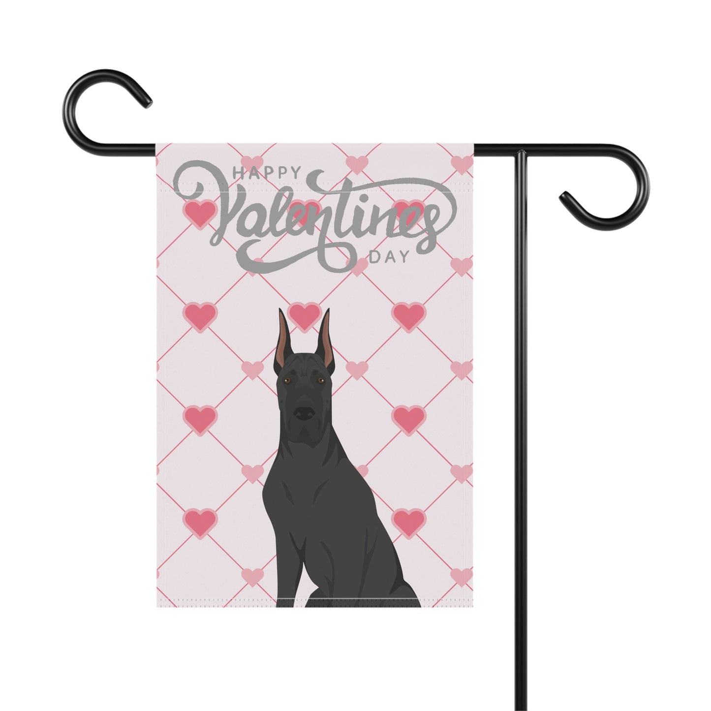 Great Dane Dog Valentines Day Garden Flag