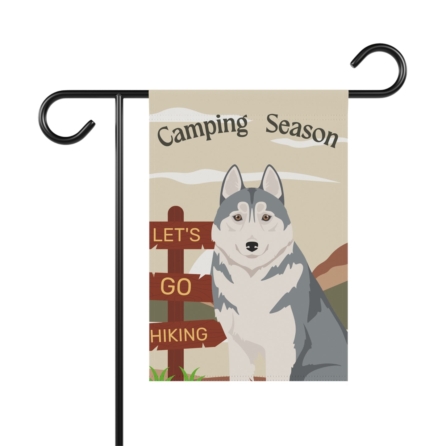 Siberian Husky Dog Camping Garden Flag