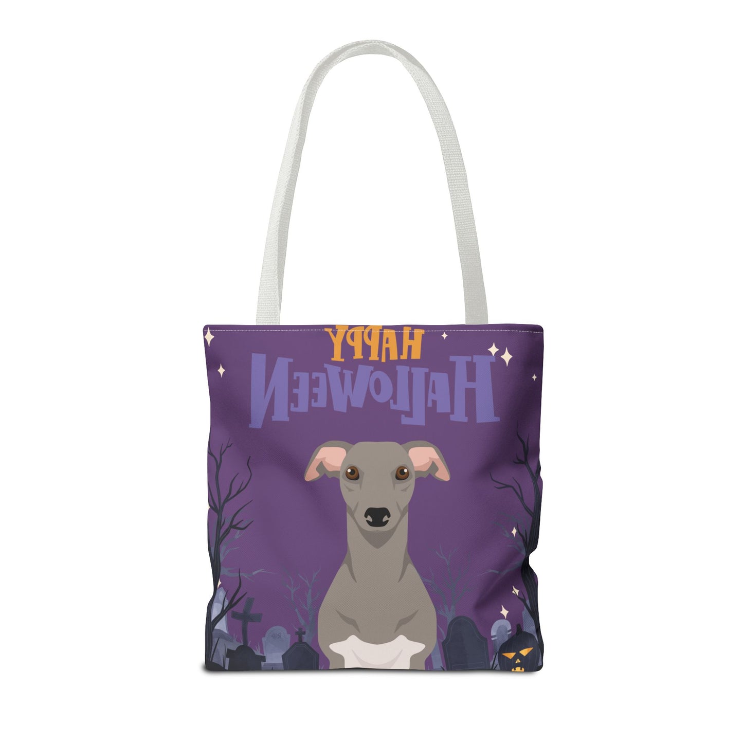 Whippet Dog Happy Halloween Tote Bag 16x16