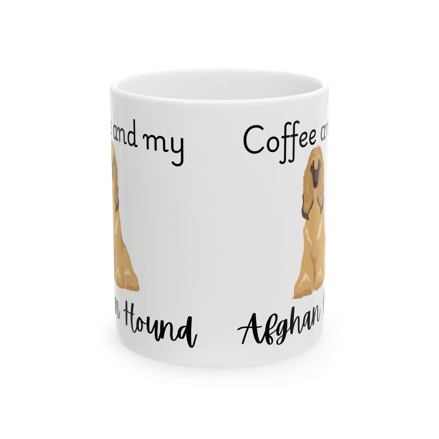Coffee and My Afghan Hound Ceramic Mug | Dog Lover Gift, Pet Owner Cup, Cute Mug for Dog Moms, Funny Mug for Coffee Lovers