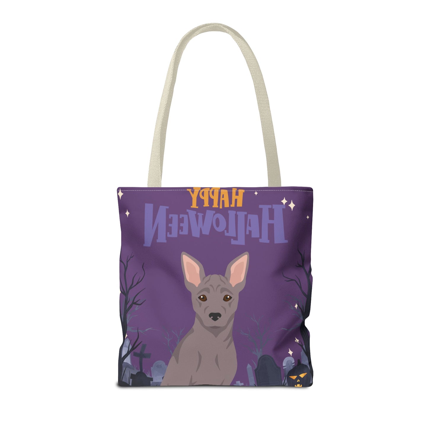 American Hairless Terrier Dog Happy Halloween Tote Bag 16x16