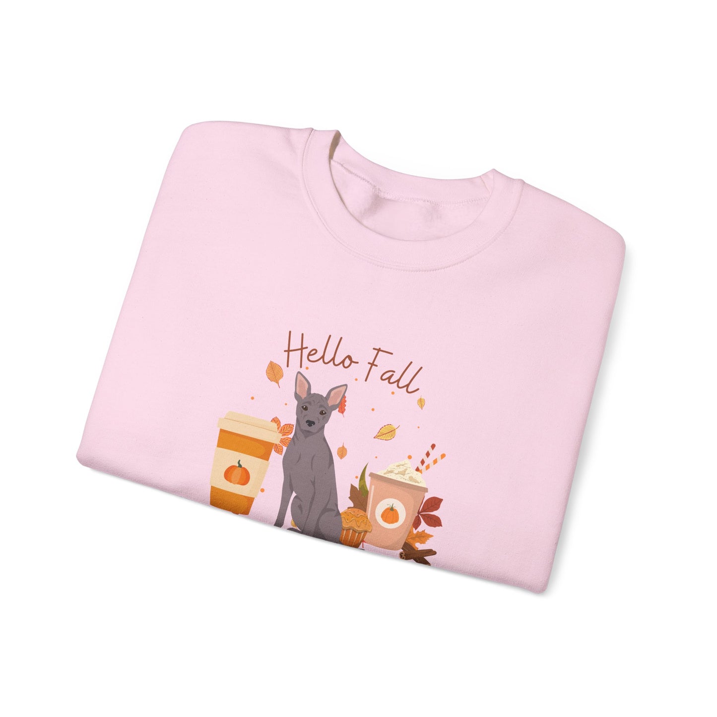 American Hairless Terrier Dog Fall Unisex Heavy Blend Crewneck Sweatshirt