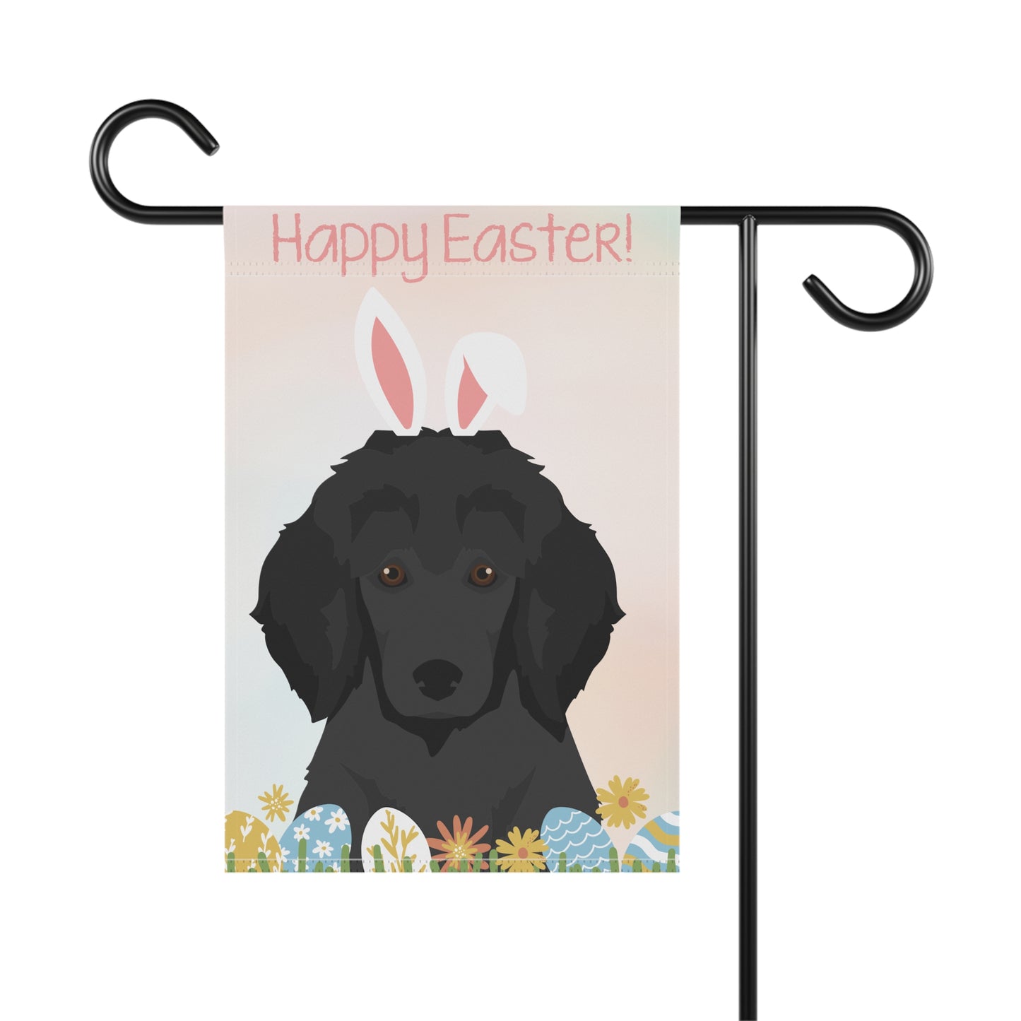 Poodle Dog Happy Easter Garden Flag
