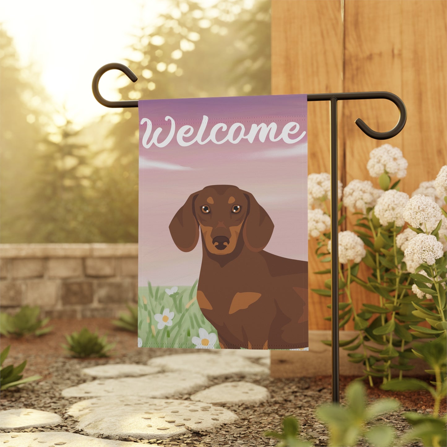 Dachshund Dog Welcome Garden Flag