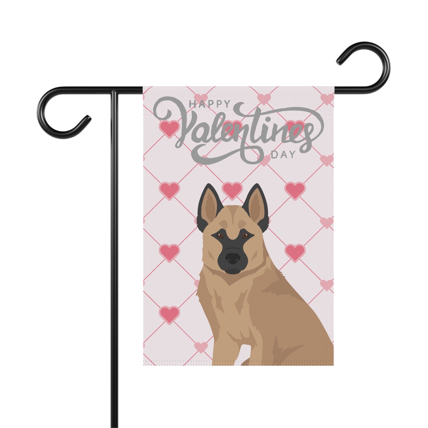 Hallefors Elkhound Dog Valentines Day Garden Flag
