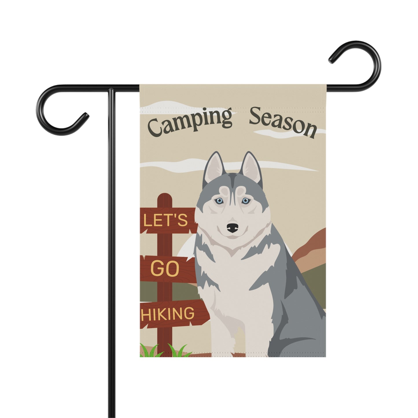 Siberian Husky Dog Camping Garden Flag
