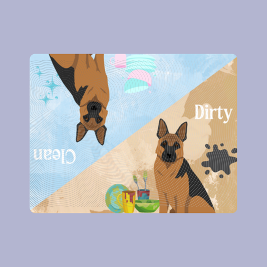 German Shepherd Dog Clean & Dirty Fridge Magnet Set 3 Pack