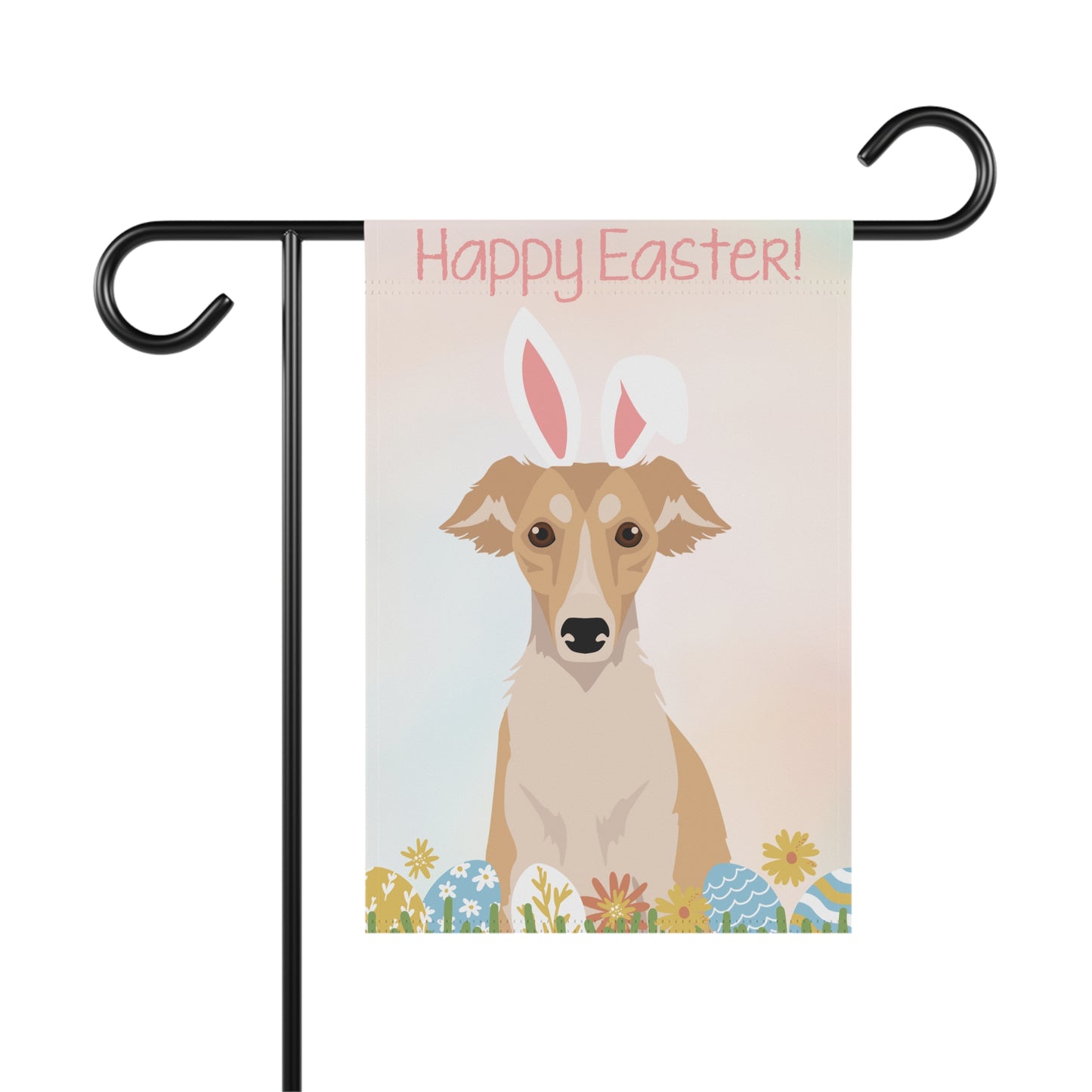 Silken Windhound Dog Happy Easter Garden Flag