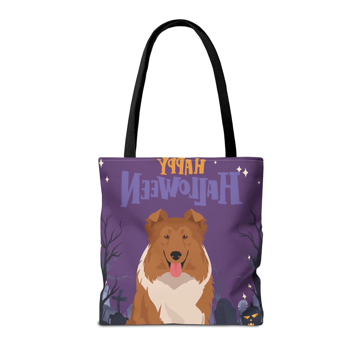 Collie Dog Happy Halloween Tote Bag 16x16